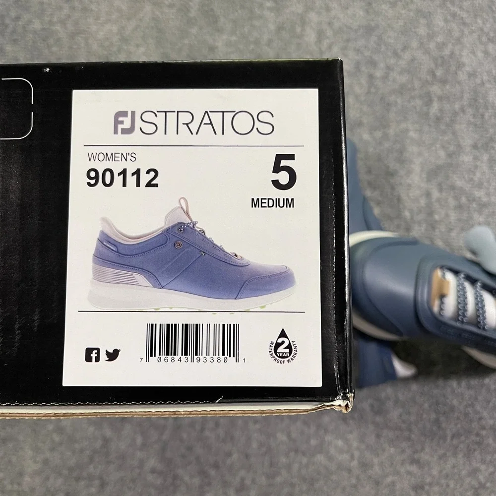 FootJoy FJ Stratos Spikeless Golf Shoes Womens 5 M Blue White Versatrax NIB